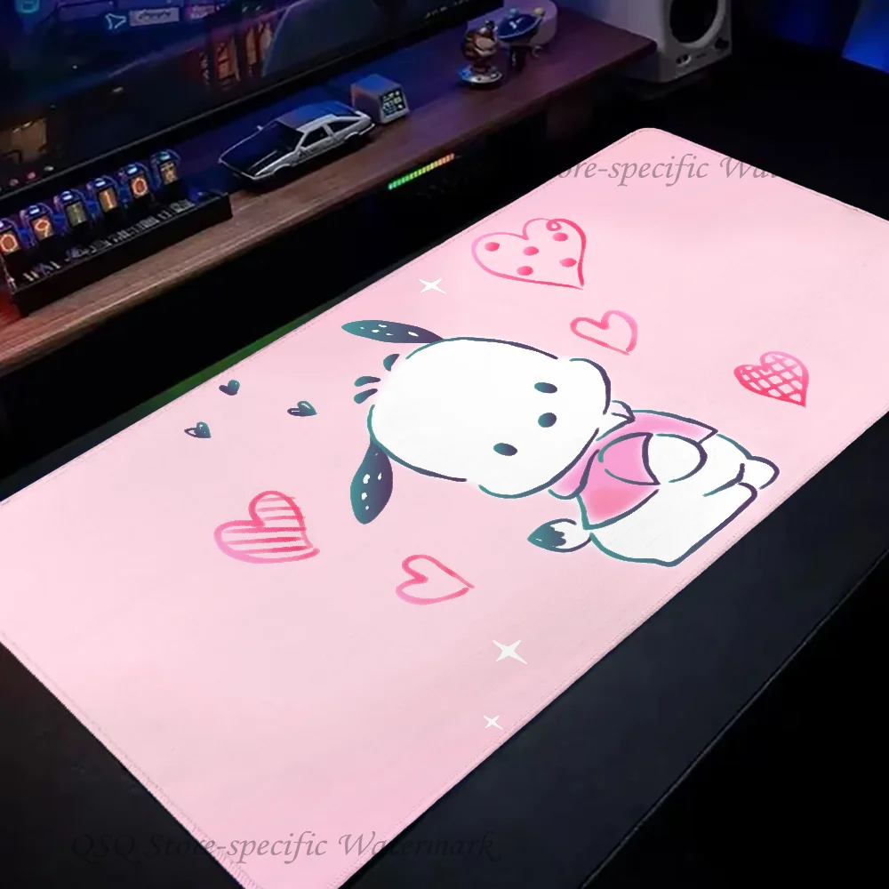 Cute P-Pochacco Mousepad Large Gaming Mouse Pad LockEdge Thickened Computer Keyboard Table Desk Mat