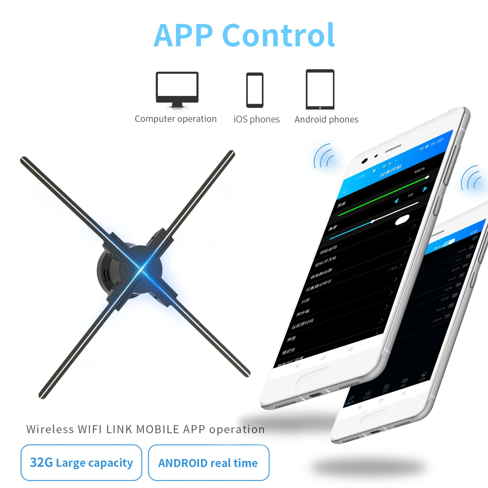 مروحة عرض ثلاثية الأبعاد للإعلانات ، مشغل مثبت على الحائط ، بالعين المجردة ثلاثية الأبعاد ، دقة عالية 2 قيراط ، مروحة فيديو صور ليد ، F60 ،