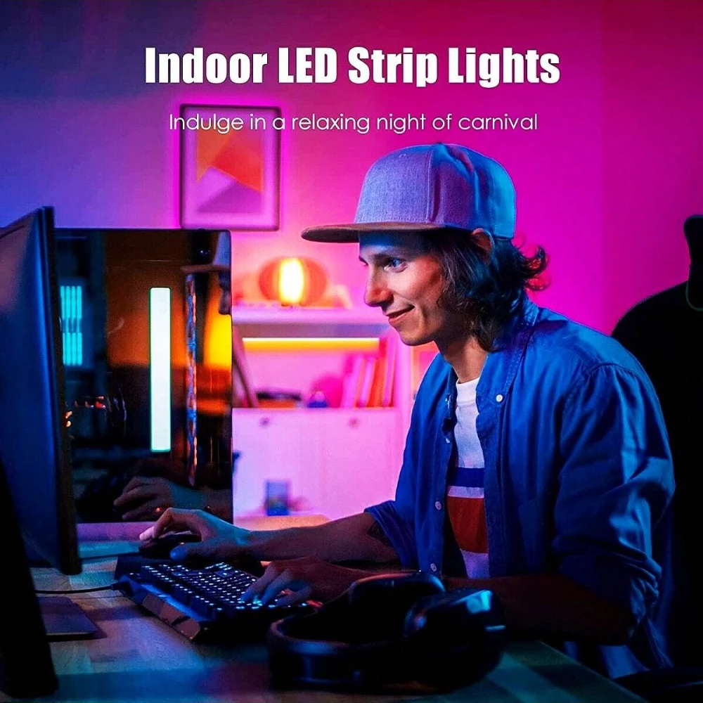 Tira de luces LED RGB de 1-30M, 5050, USB, Bluetooth, 44K, Wifi, aplicación de 5V, Luces LED flexibles, cinta de diodo de retroiluminación de TV RGB