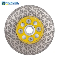 HIGHDRIL Diamond Vacuum Brazed Double-sided Cutting Disc 1pc 5/8-11 For Marble Tile Granite Grinding Plate Dia100mm/4inch