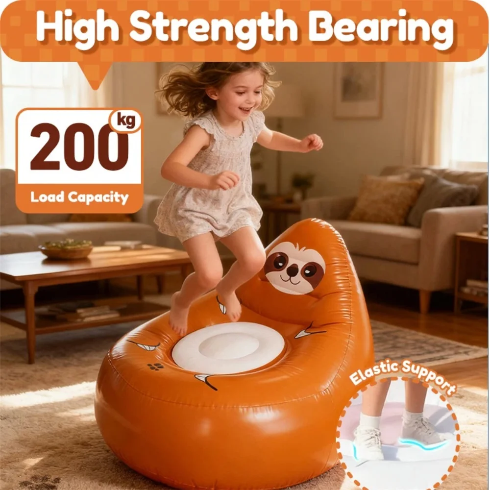 أريكة قابلة للنفخ من مادة PVC الكرتونية للأطفال، أريكة مريحة محمولة، مقعد ناعم ممتع للأطفال #2