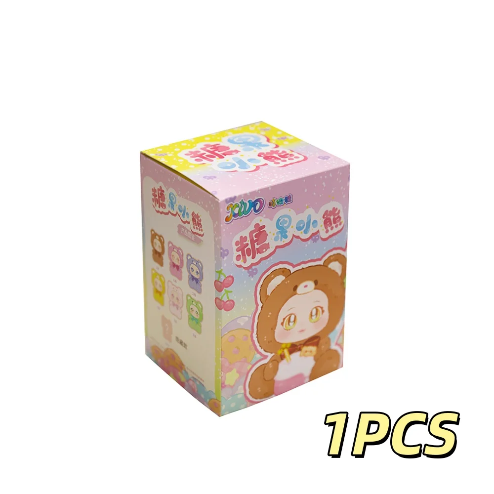 Blind box series bear candy, mystery box, adorable Inyl plush toys, kawaii doll, pendant backpack, birthday gifts for girls