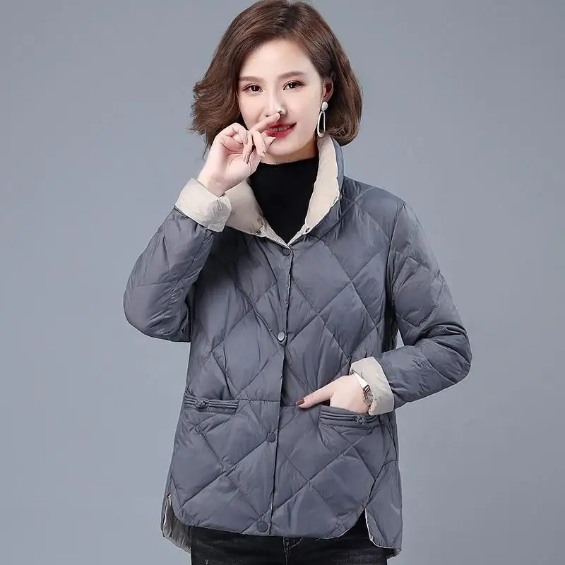 

Slimming ort White Du down Jaet Women's Casual Thin Autumn Winter New Sle National Sle Buttoning Coat Warm