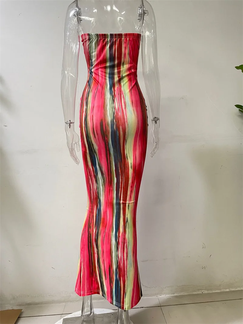 Sexy Print Maxi Dresses Ladies Elegant Bodycon Women Dress Vintage Robe Femme Party Bandage Long Dress Woman Clothes Vestidos — zdjęcie 7
