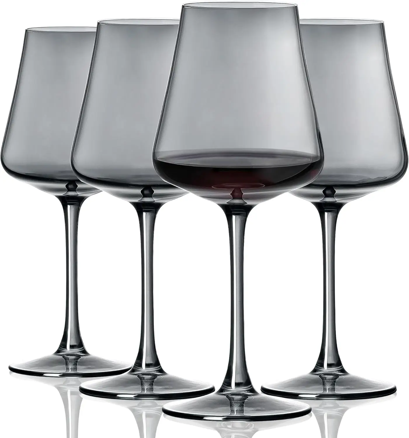 

Wine Glasses Set of 4 Gray Wine Glass 14oz Glassware for Tasting,Wedding,Anniversary,Christmas, Birthday