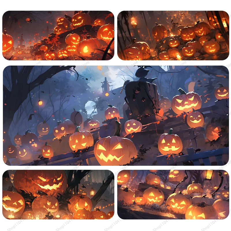 Halloween Pumpkin Mousepad Gaming Mouse pad Gamer Pc Accessories Deskmat Keyboard Mat Desk Protector Mause Pads