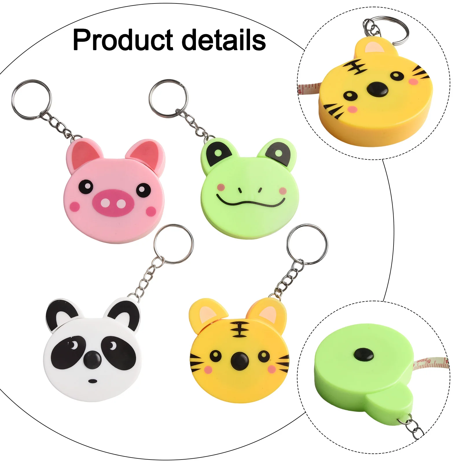 Cute Animal Shape Tape Automatic Measuring Tool Craft Projects Compact Design Easy Storage Solution Automatic Tape Measure