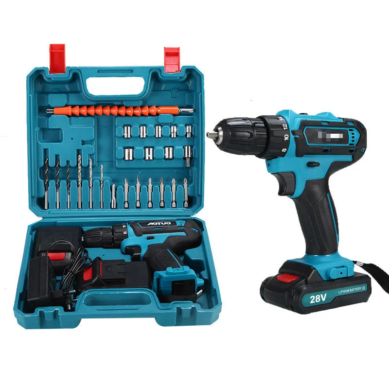 

21V 48V Portable Cordless Electric Drill Multifunctional Electric Hand Drill Kit Industrial Rechargeable Lithium Battery