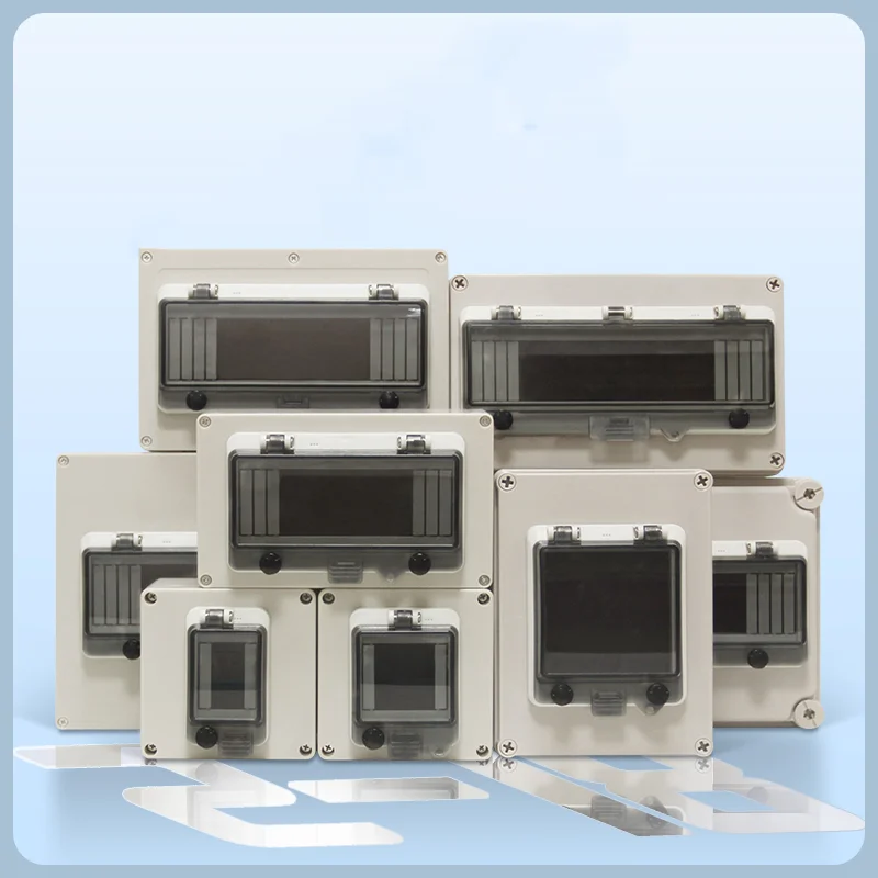 AG/F Series Junction Box 2/3/5/8/12/15/16/18 WAY OutdoorCircuit Breaker IP66 Waterproof Distribution Box ABS Transparent Panel