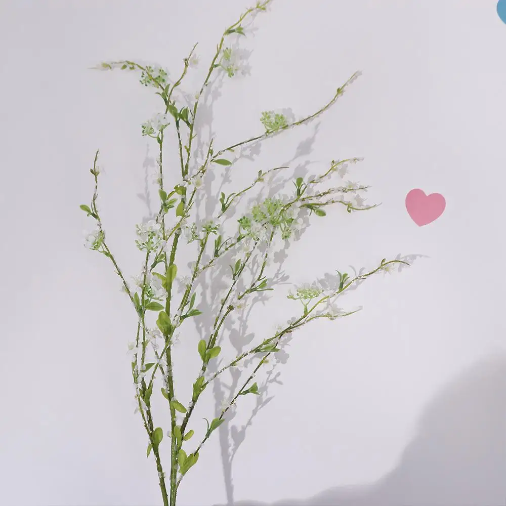 พลาสติกประดิษฐ์ Snow Willow สาขาเหมือนจริง Handmade จําลอง Snow Willow DIY Elegant พืชปลอม