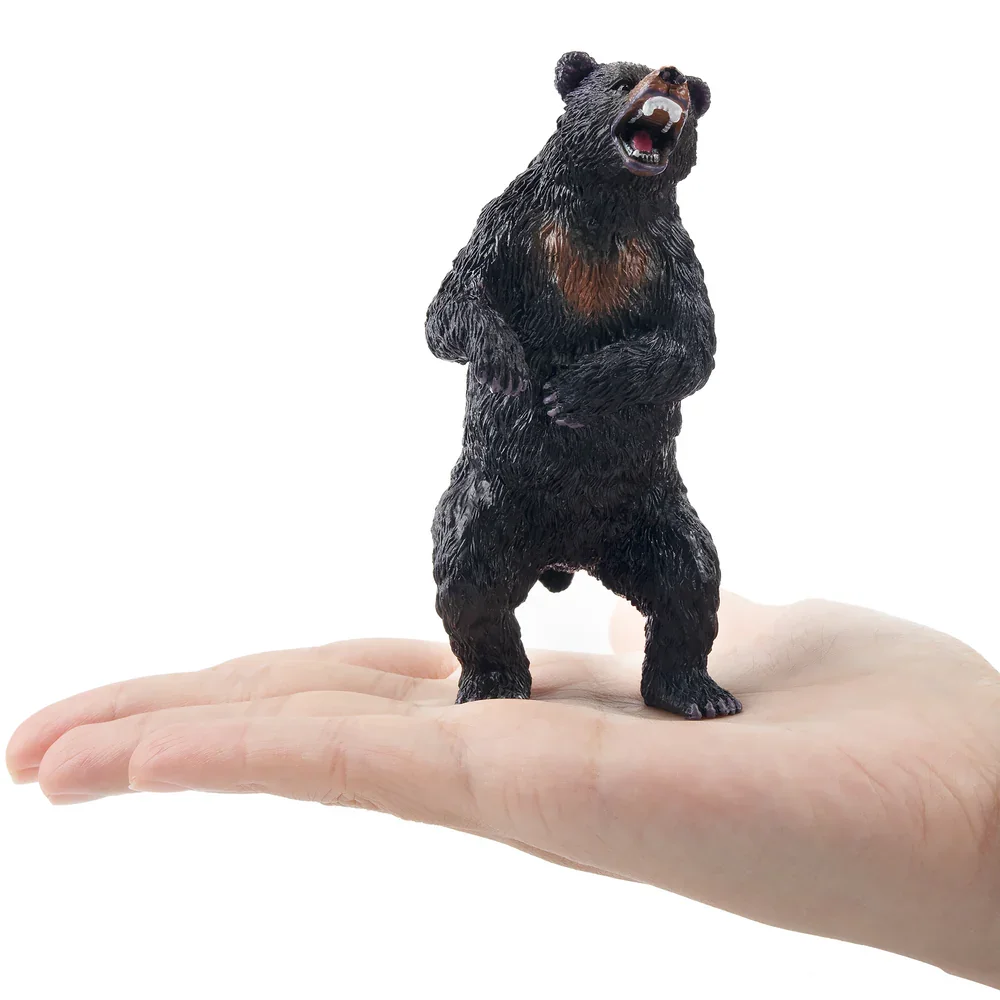 Toymany Simulation Standing Black/Brown Bear Wildlife Animal Model Toy Mini Figures Dolls Action Figurines Toys Children Gift