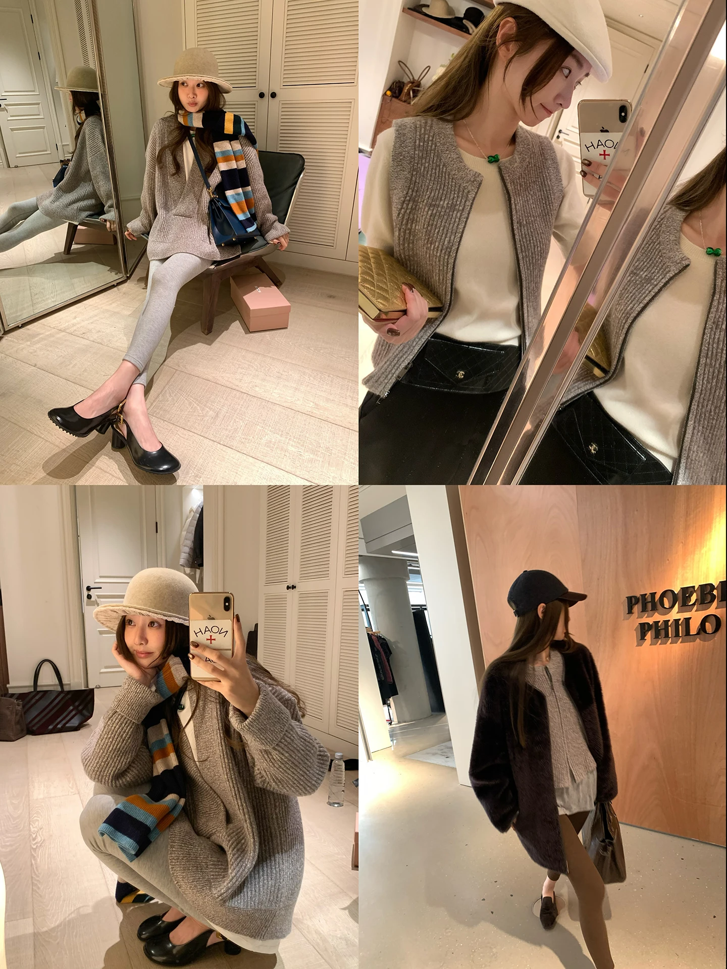 

VC lembut Aige RUAN Series Полный шерстяной свитер и жилет с овсом Женский модный комплект Зимний комплект для поездок на работу, способный для комнаты