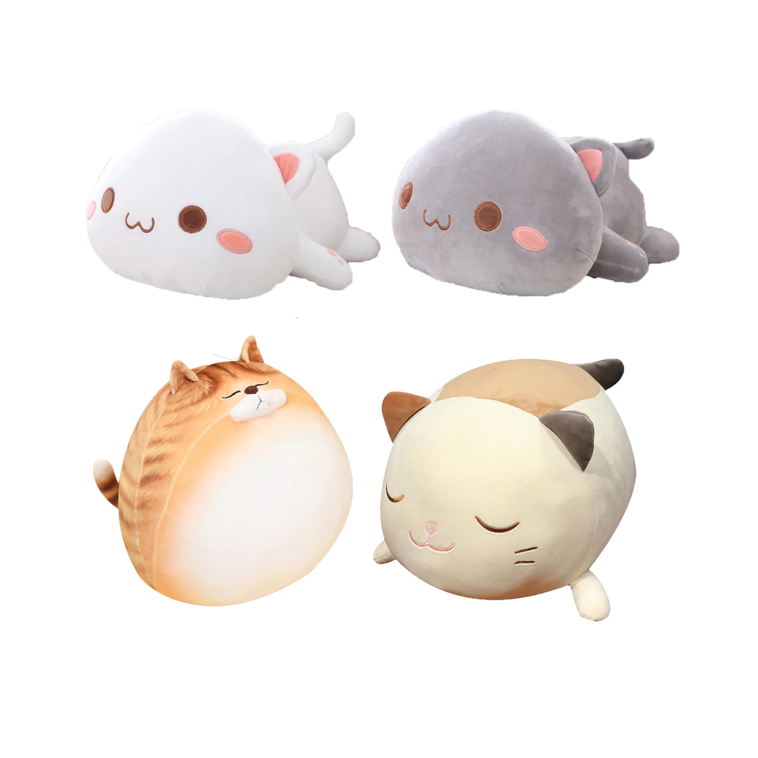 1pc Kawaii Lying Cat Plush Toys Stuffed Cute Kittyt Doll Lovely Animal Pillow Soft Cartoon Back Cushion Kid Xmas Gifts for Kids