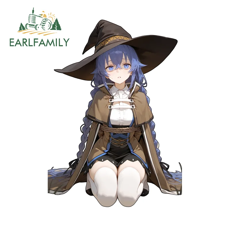 EARLFAMILY Anime Girl Roxy Seductive Car Stickers Lovely Cartoon Windshield Rear Windshield Decal Sunscreen Vinyl VAN Decoration