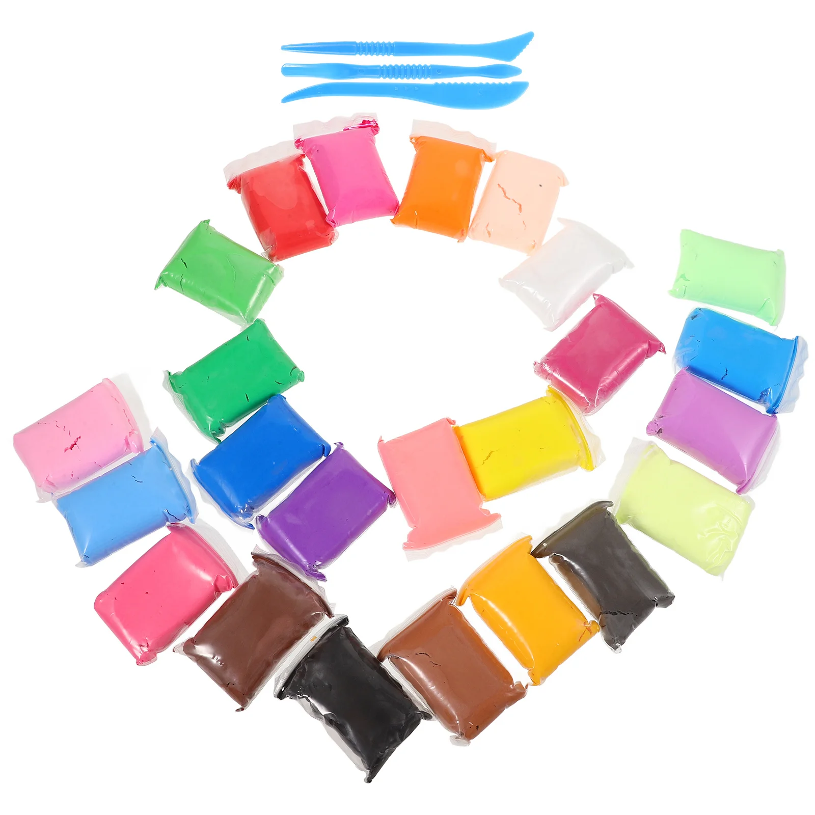 24 Bags Modeling Clay Kit DIY Colorful Polymer Clay for Beginners Sculpting Tools Handicrafts Set Teenager Playthings