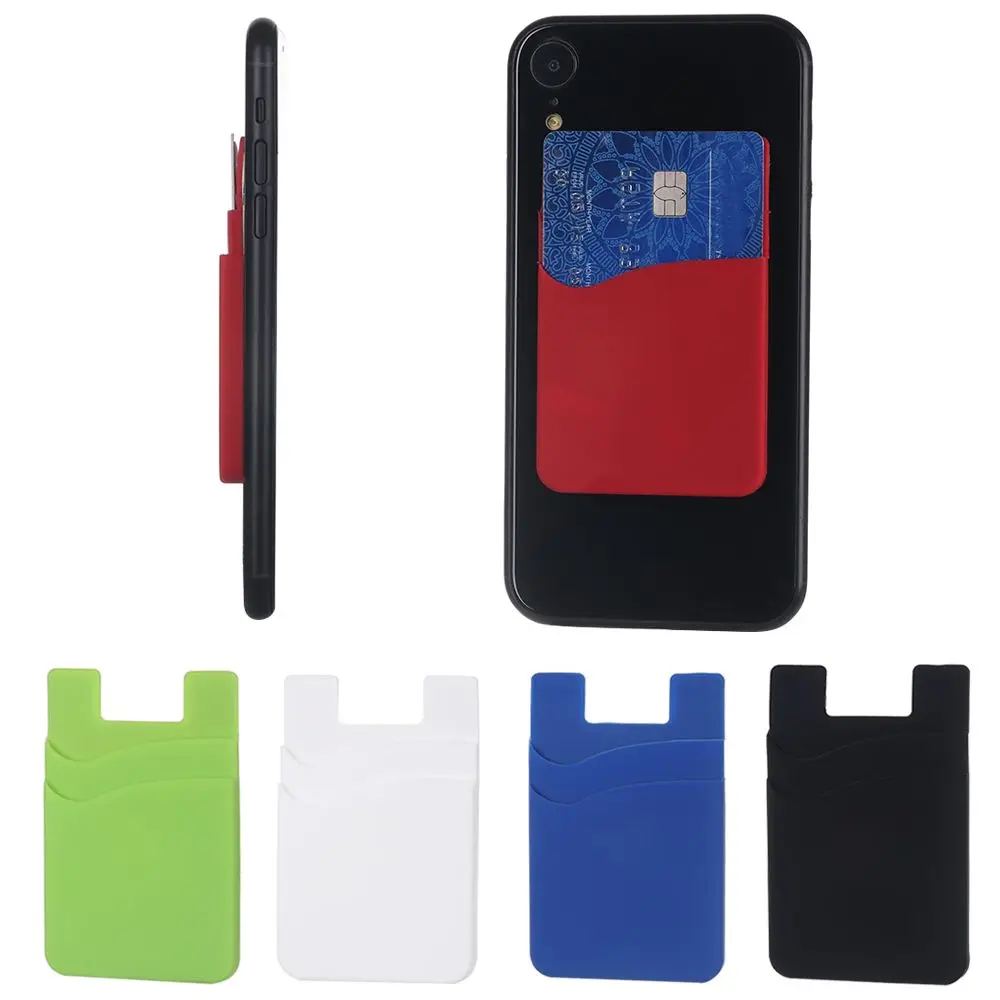 New Silicone Universal Elastic Phone Card Holder Card Pocket Wallet Case