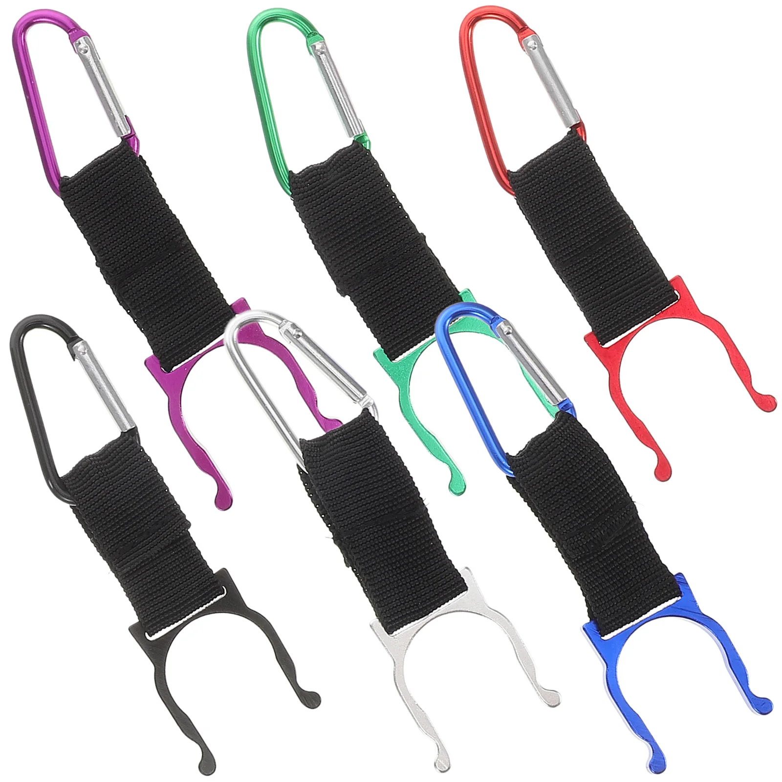 

6Pcs Water Bottle Buckle Clip Portable Nylon Ring Holder Carabiner Clip Outdoor Hiking Camping Travel Gear Steel Water Bottle