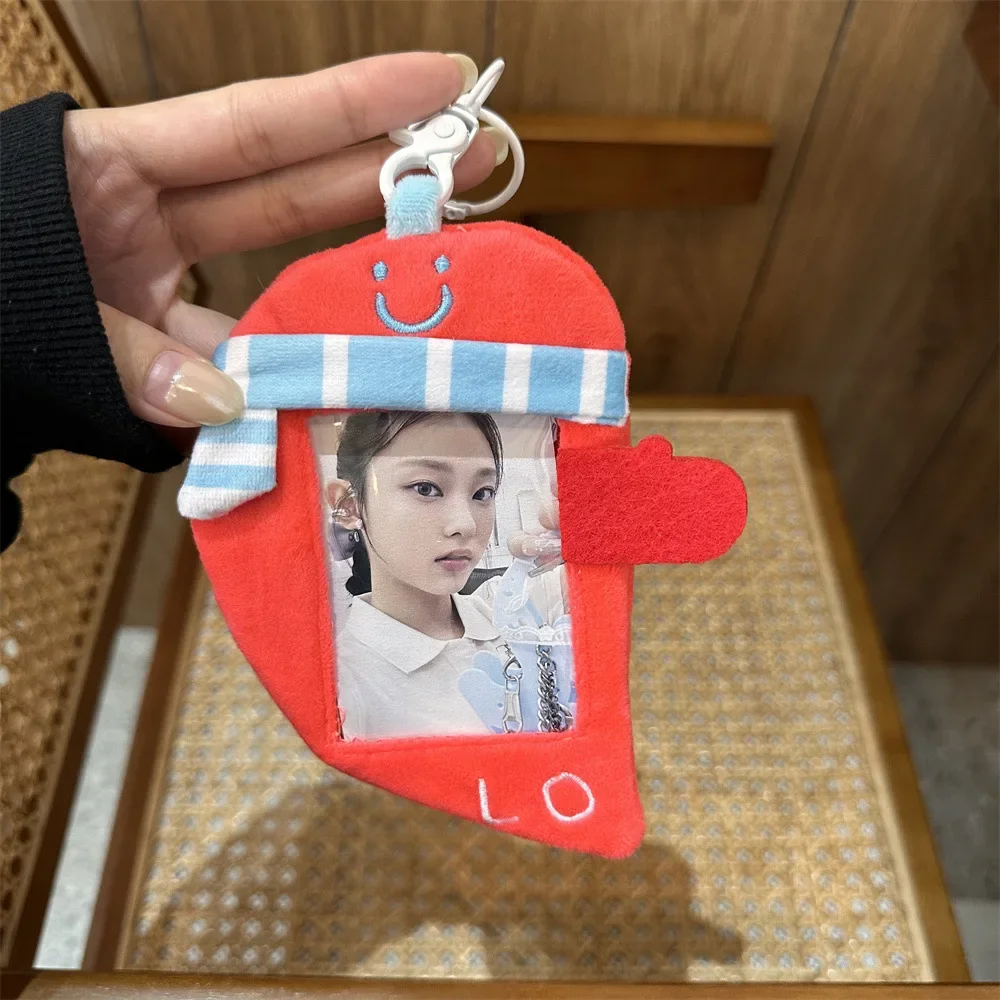 Kawaii Heart Card Holders Love Couple Photocard Pendant Creative Keychain Idol Photocard Sleeves