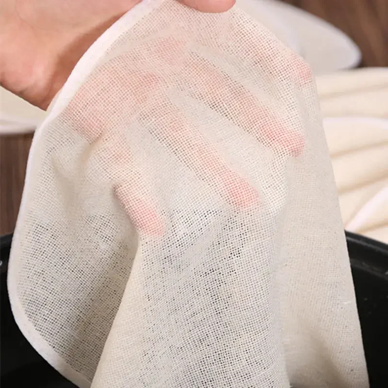 5Pcs 28CM Pure Cotton Steamer Cloth Household Drawer Cloth Steamed Rice And Bun Mat Round Cotton Gauze Kitchen Steamer image 2