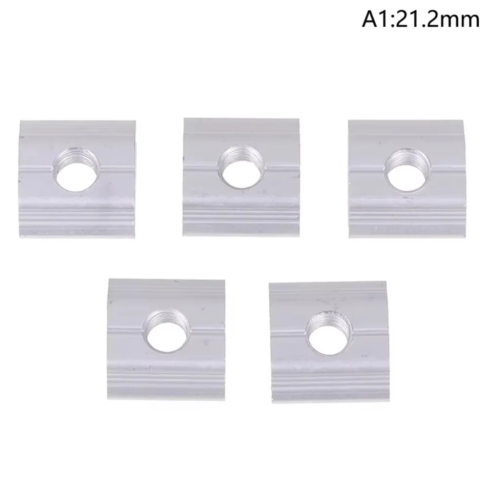 5Pcs Aluminum Alloy Material Solar Panel Mounting Bracket Corrosion Resistant Sliding T-Slot Design T-Sliding Square Nut
