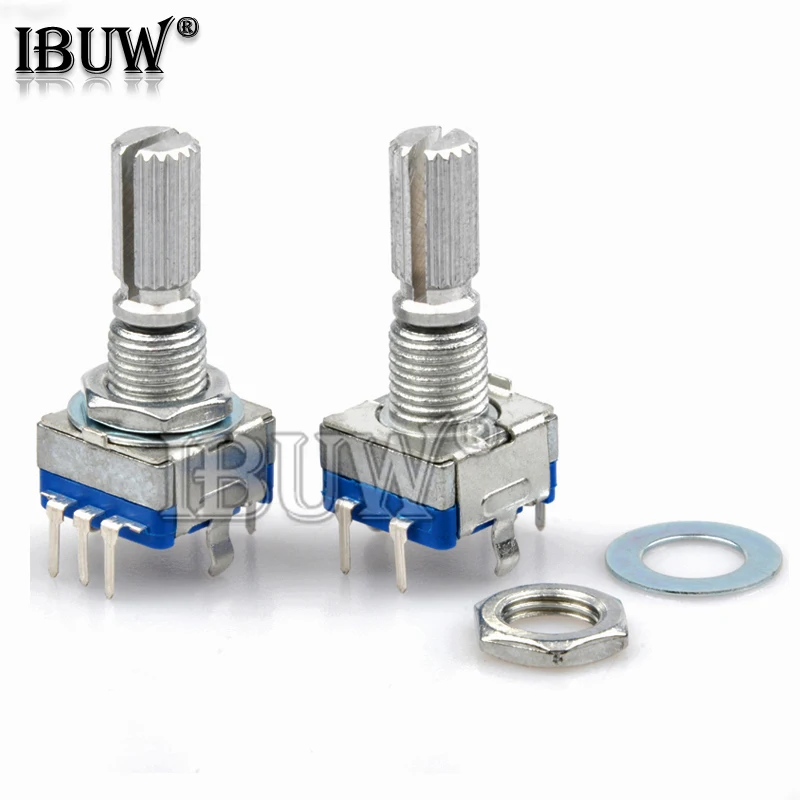 5PCS Half / Plum axis rotary encoder, handle length 15mm / 20mm code switch/ EC11/ digital potentiometer with switch