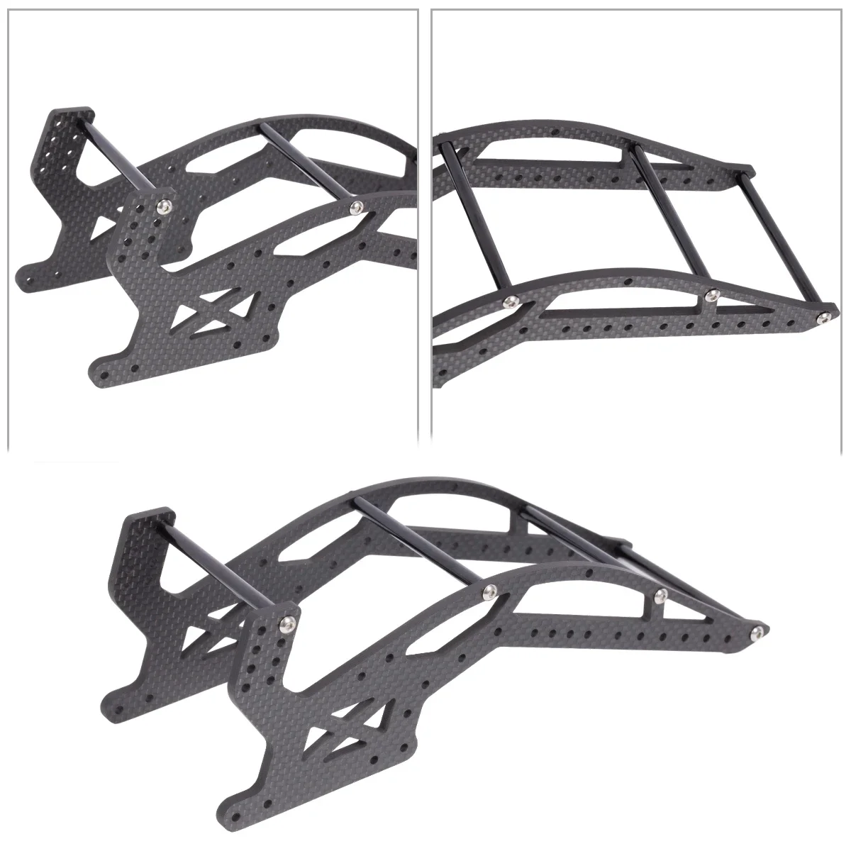 4.1mm Carbon Fiber MOA Chassis Kit for 1/10 RC Crawler Comp Builds Rigs Capra F9 Offset Portal Axle 1.9S 2.2S Sporty DIY