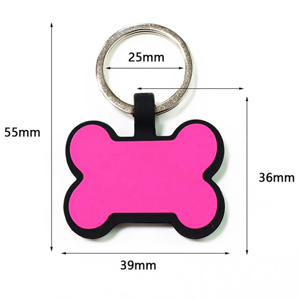 Personalisierte Knochen-Silikon-Erkennungsmarke mit Gravur, individuelle Haustier-Namensschilder, geräuschlose Haustier-ID-Karte, Geschenk für Hunde und Welpen – Detail 1