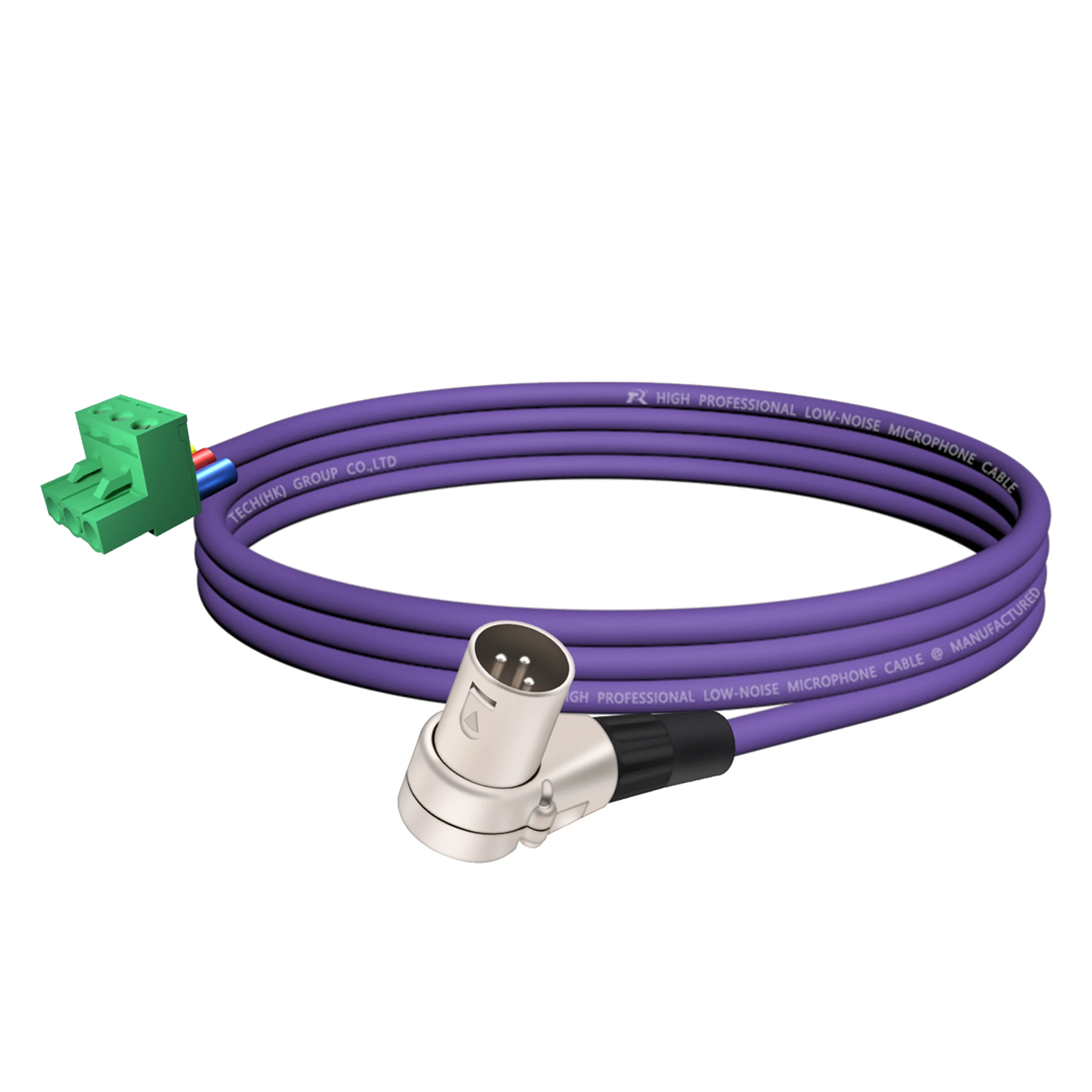PHX3M/2EDG 5.08 3-polige Steckbare Schraubklemme ​ Rechtwinkliges Weißes Metall-3-P-XLR-M/F-Kabel, Audiokabel, Mehrfarbige Ummantelung – Detail 9