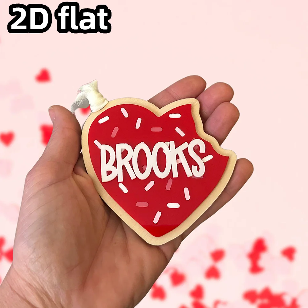 قطعة واحدة من علامة اسم عيد الحب، علامة اسم السلة على شكل قلب، علامة هدية عيد الحب الشخصية، ديكور عيد الحب للأطفال