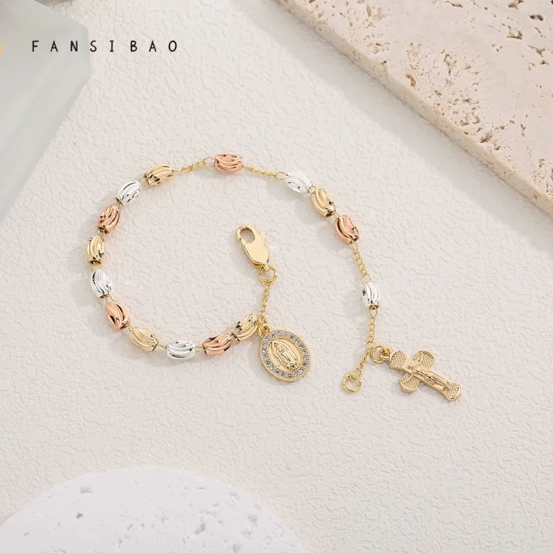 فانسيباو الخرز عبر سوار للنساء ، ماري العذراء المسبحة ، سلسلة سحر ، اكسسوارات المجوهرات #5