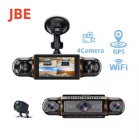 Car Dash Cam 4 Channel Black Box With GPS WIFI FHD 1080P Front Driving Camera Left Right Rear Night Vision 24H Parking Monitor