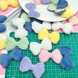 Furry Felt Bowknot Padded Appliques for Baby Clothes, Sock and Hat Sewing, DIY Headwear, Bow Accessories, 30Pcs