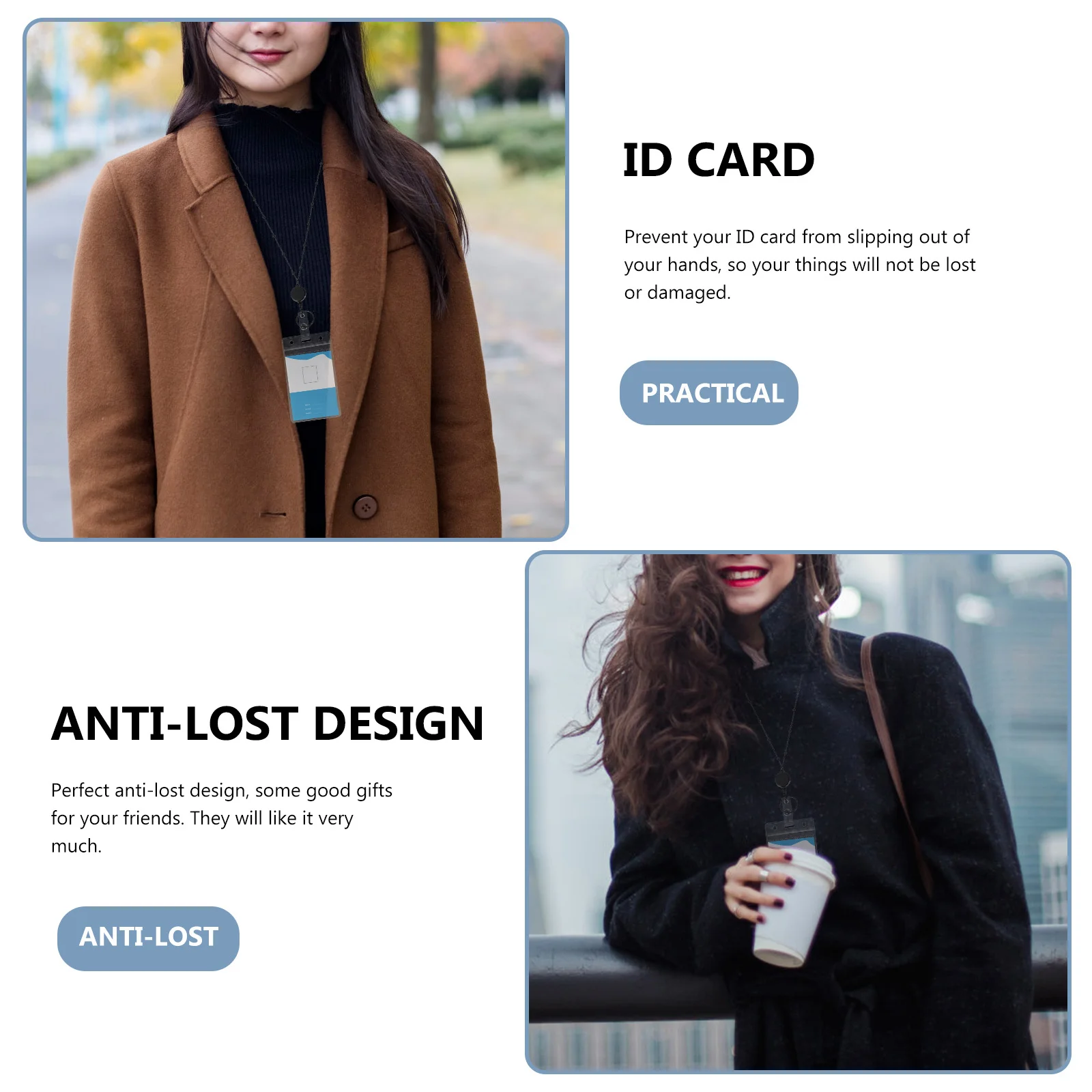 

1Set Card Lanyard Extension Badge Holder Portable Id Lanyard for Work Travel Sports Multi-Function Badge Accessory