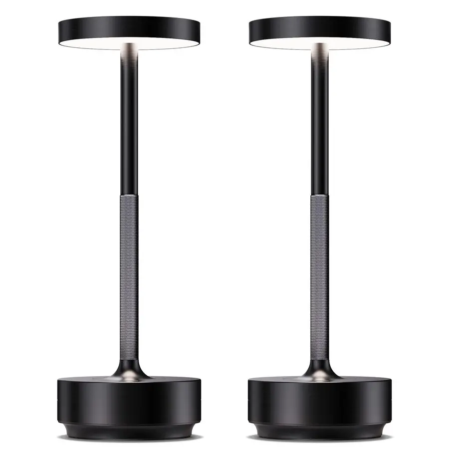 

2 Pack Rechargeable Cordless Table Lamp Battery Operated LED Portable Table Light with 3 Color Stepless Dimming, Memory Function