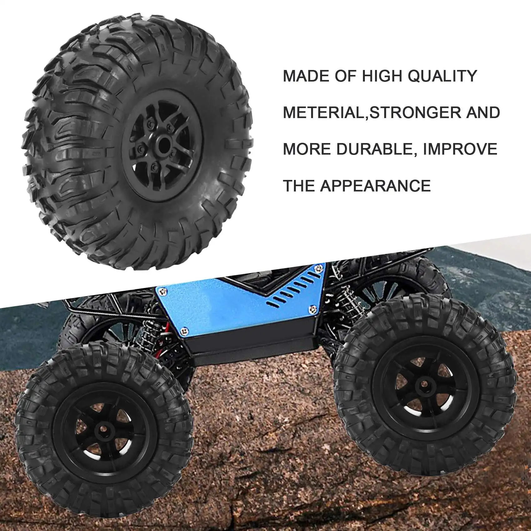 KKZ-4 個 RC カータイヤタイヤホイールアップグレードアクセサリー MN D90 D91 D96 D99 MN90 MN99S 1/12 RC カースペアパーツ用