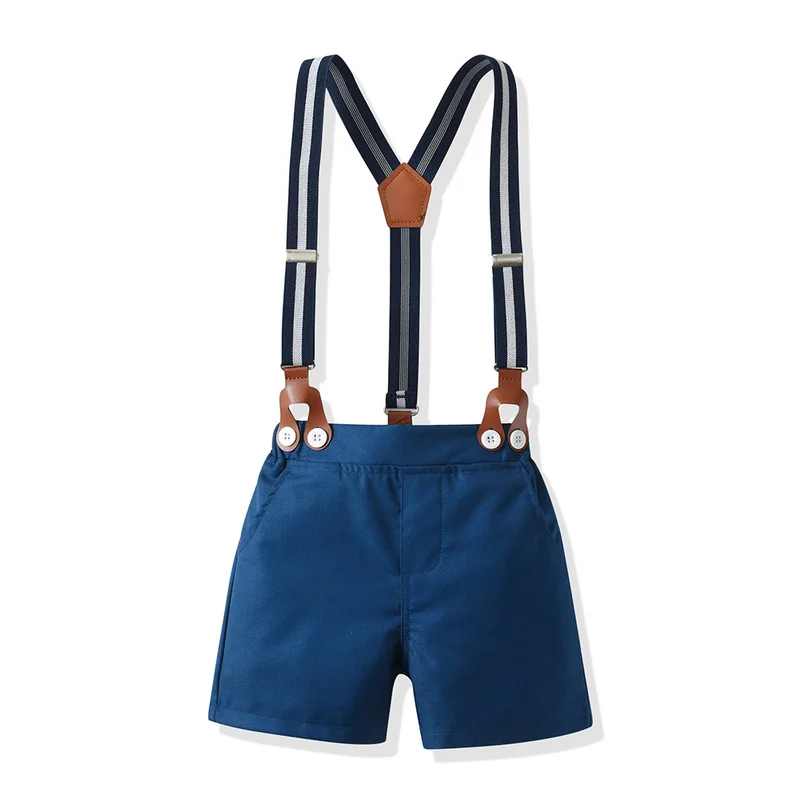 Top En Top Zomer Kinderen Jongens Heren Kleding Sets Kids Shorts Bowtie Shirts + Bretels Formele Pakken Outfits