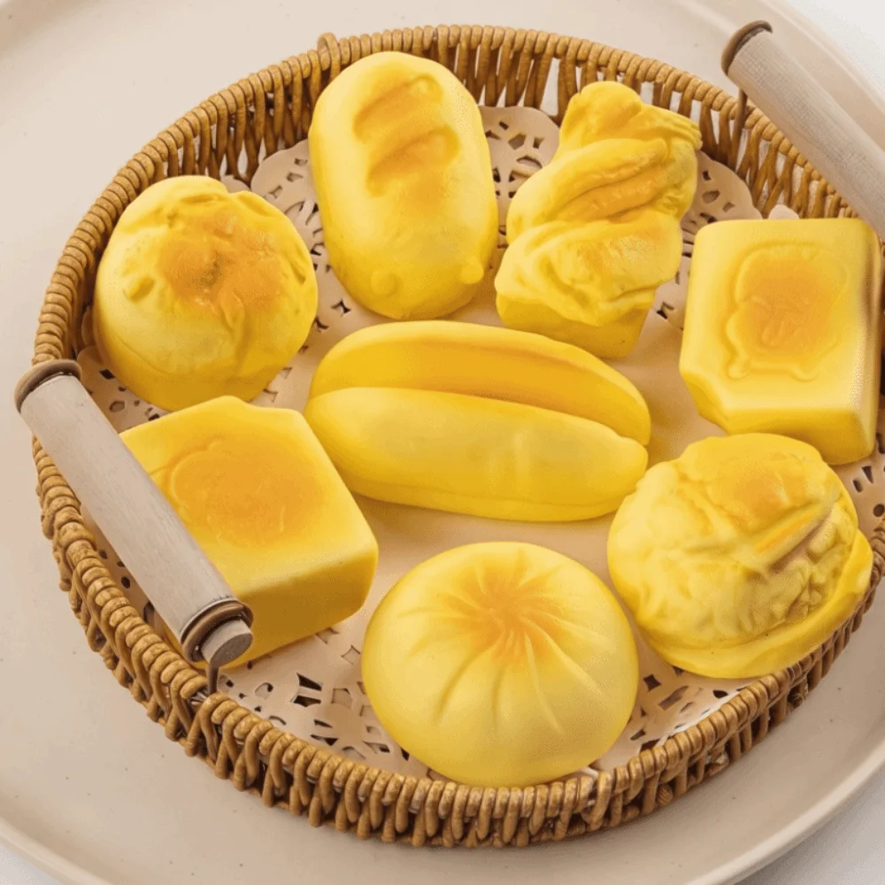 8PCS Simulated Food Simulated Bread Squishy Soft Wet Squeeze Slow Rising Simulated Bread Fidget Cute Slow Rebound