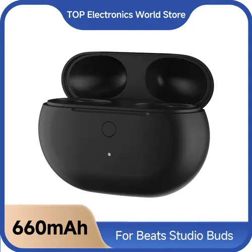 Estuche de carga para Beats Studio Buds, cargador con botón de sincronización de emparejamiento BT y reemplazo de auriculares con batería integrada de 660mAh, sin auriculares