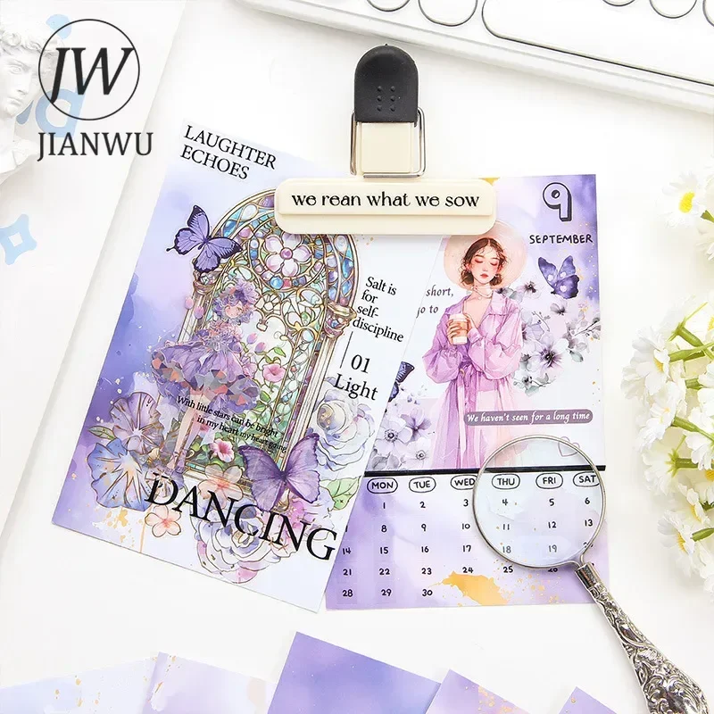 JIANWU Watercolor Ripple Series Vintage Smudge Collage Memo Pad Material Paper Creative DIY Junk Journal Scrapbooking Stationery