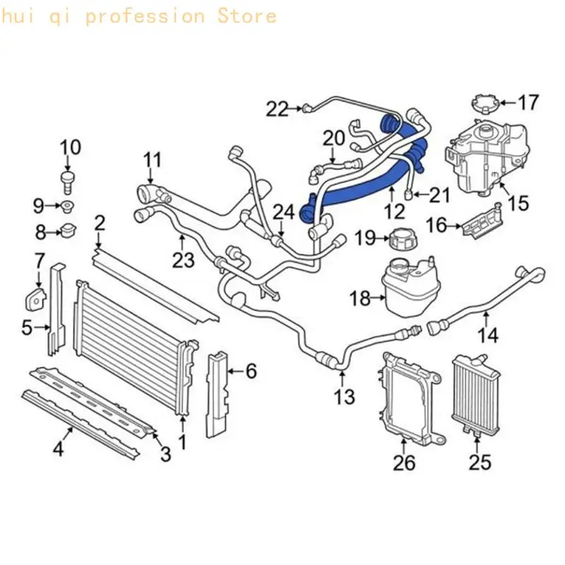 Kühlmittelschlauch für F30 F31 F34 F32 F33 F36 330I Fahrzeugkühlungsservice 17128616528 H8WE – Detail 10