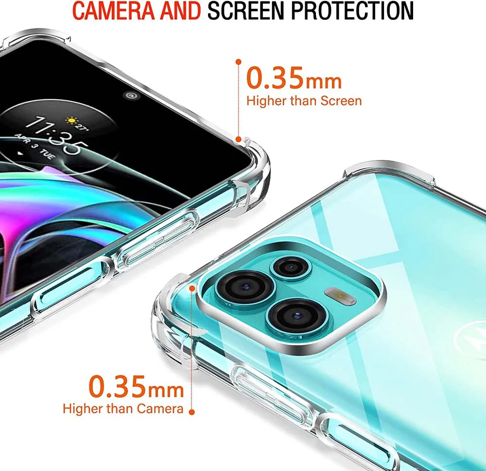 Grube, odporne na wstrząsy, przezroczyste etui na Motorola MOTO G31 G41 G13 G14 G15 G32 G34 G35 G52 G53 G54 G55 G60 G75 G85 Miękkie etui
