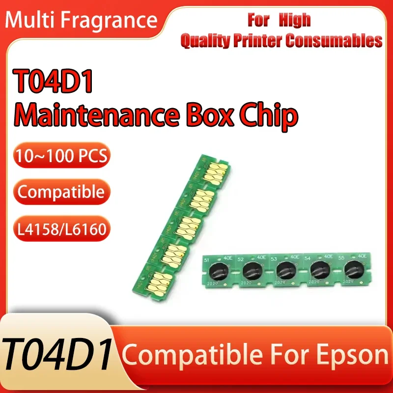 

10/20/30/40/50/60/70/80/90/100 PCS T04D1 Maintenance Box Chip For EPSON ET-4760 M1140 M1180 M3140 M3170 M3170 M3180 Printer