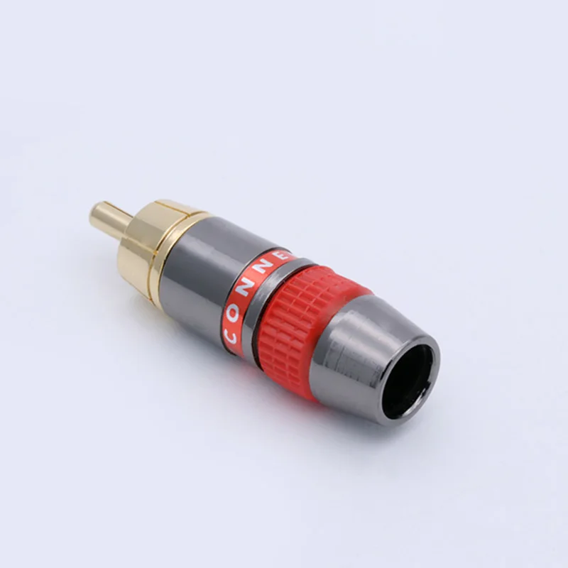 R Connector 1pair/2pcs Wire connector RCA male plug adapter Video/Audio Connector Support 8mm Cable black&red