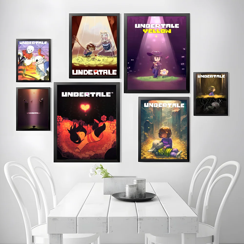Hot Video Game U-Undertale Poster High Quality Wall Art for Home Office Bedroom Living Room Hallway Bar Perfect Gift Idea