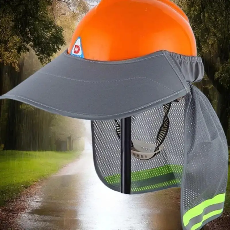 Summer Sun Shade Safety Hard Hat Neck Shield Helmets Reflective Hat Brim Reflective Cap Cover For Construction Workers