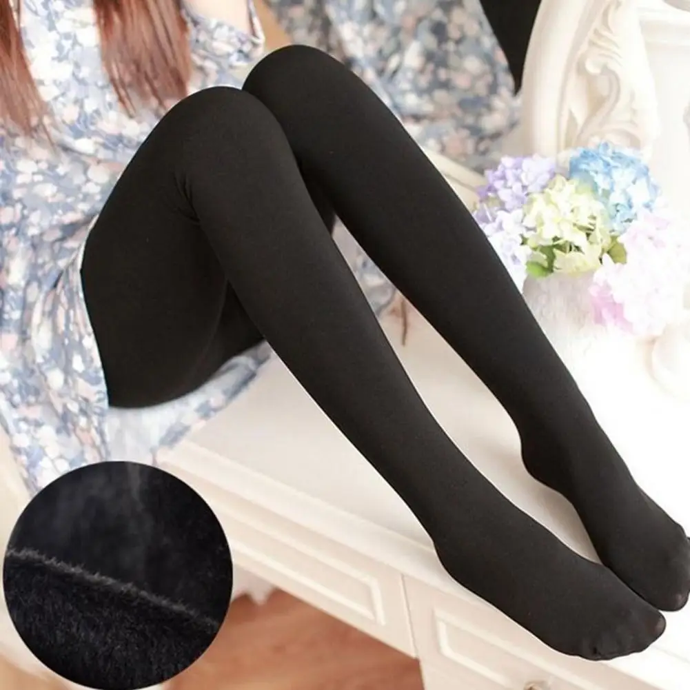 Winter Leggings Women High Waist Elastic Tight-Fit Bottoming Pants Tummy Control Plush Lining Warm Leggins Velvet Yoga Pants