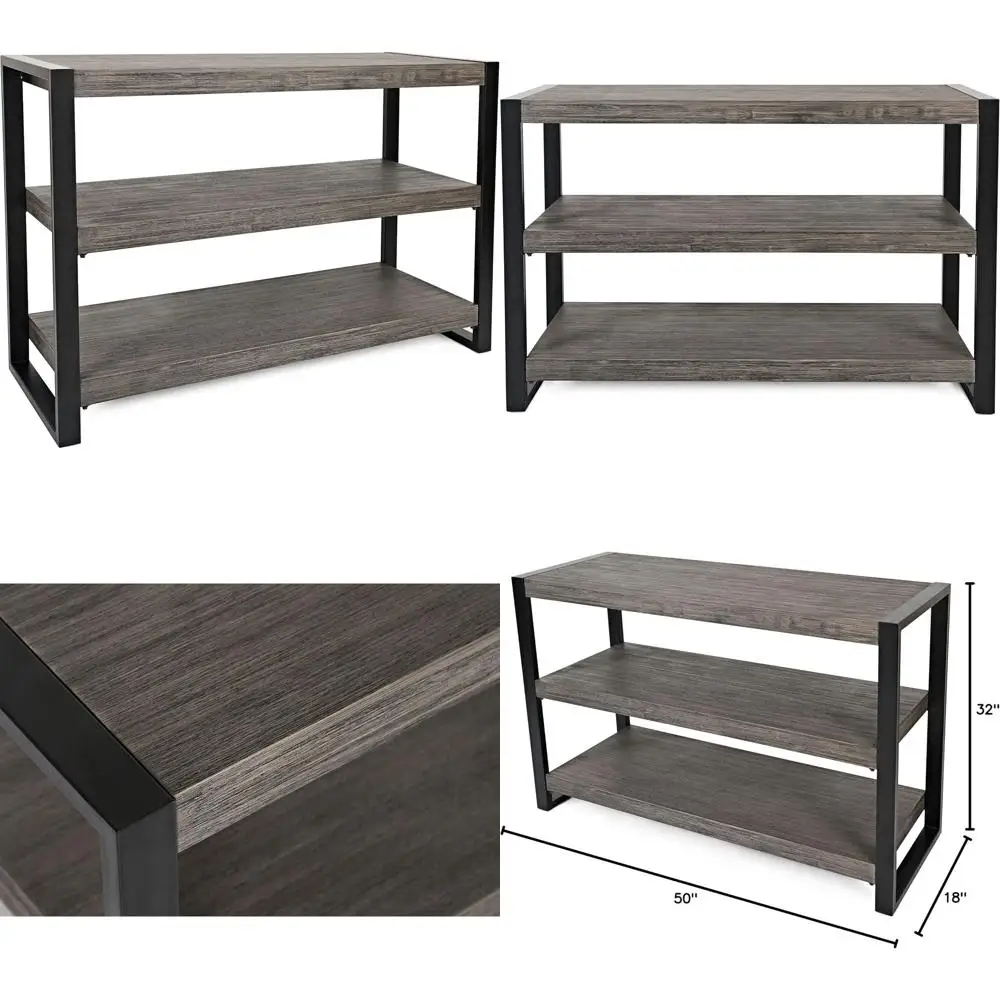 

Joran ern Acacia Soa ole Table, 50''Lx18''Wx32''H, Platinum Wire Brush