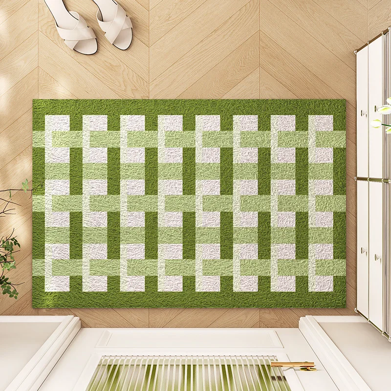 Green Door Mat Rustic Floor Mats Entry Doormat Traps Dirt Well Door Mat Geometric Wire Loop Floor Mat