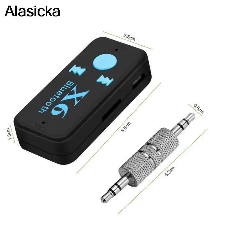 NEUE Upgrade X6 5,0 Bluetooth Stereo Audio Receiver Transmitter Mini AUX USB 3,5mm Jack Auto Empfänger Für Auto Kit wireless Adapter