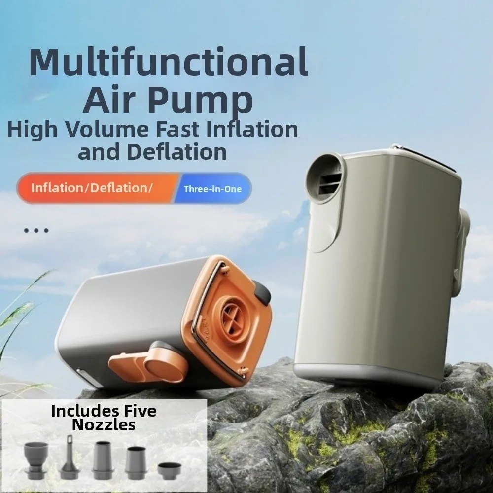 Wireless Electric Air Pump USB Rechargeable High Power Cordless Mattress Pump with Camping Light Mini Vacuum PVC Boat Pump